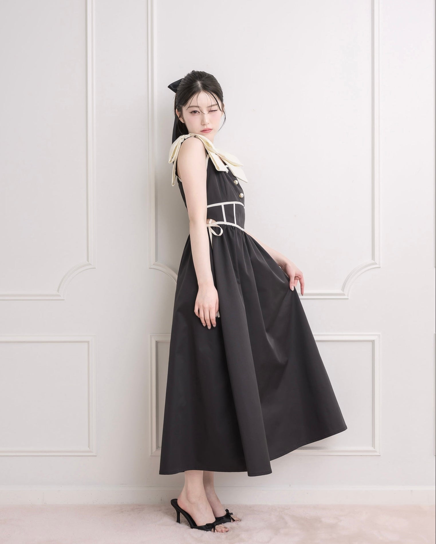 モデル身長:157cm / 着用カラー:ブラック