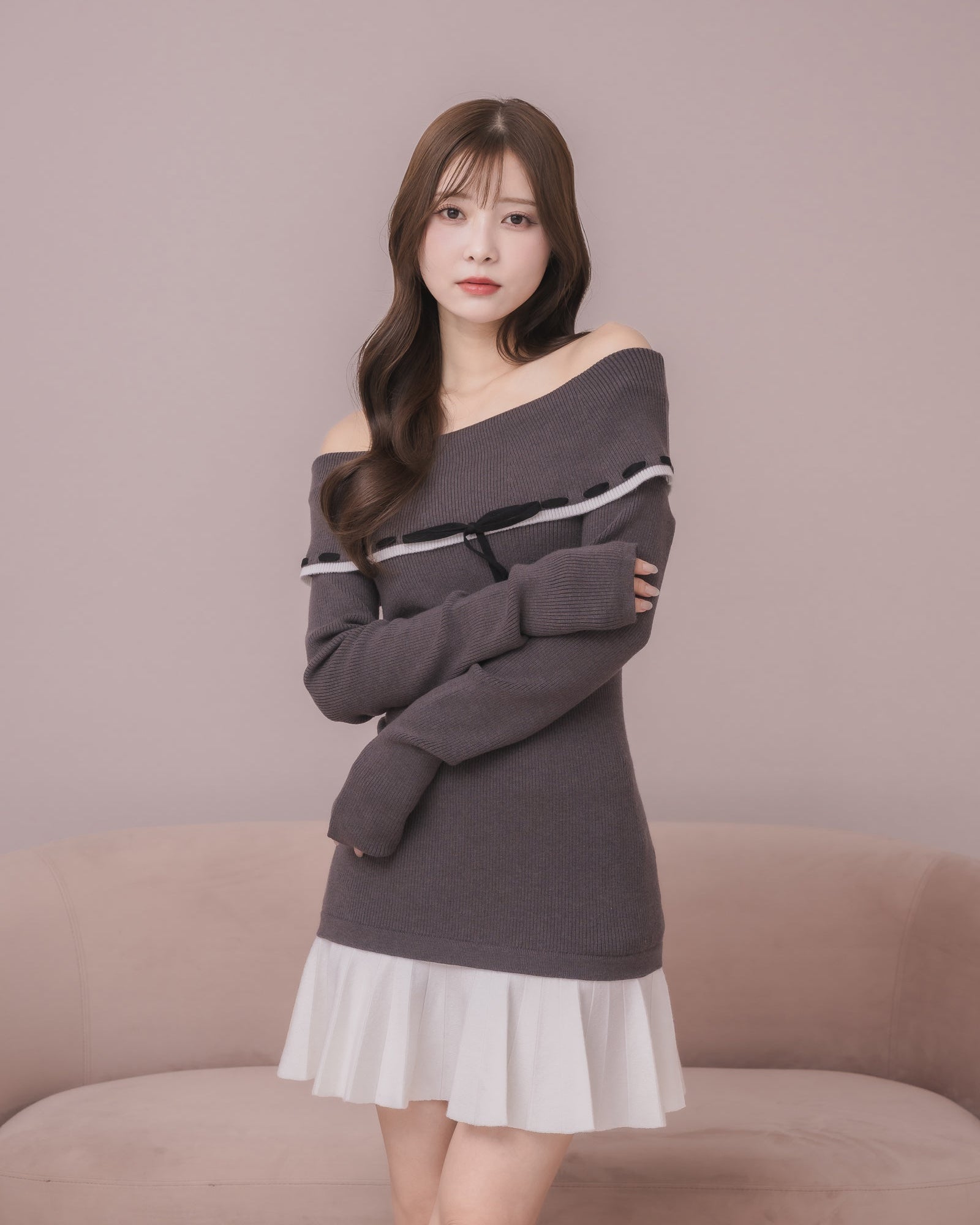 モデル身長:160cm / 着用カラー:チャコールグレー