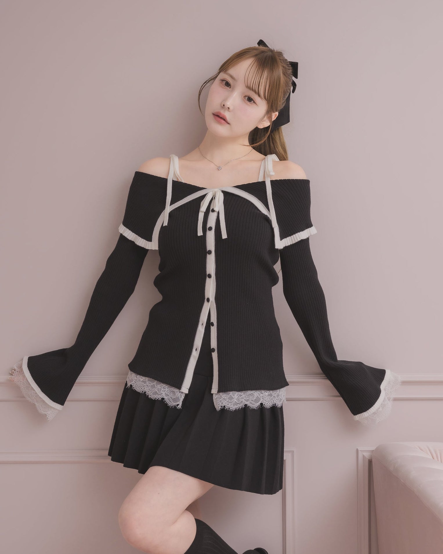 モデル身長:166cm / 着用カラー:ブラック
