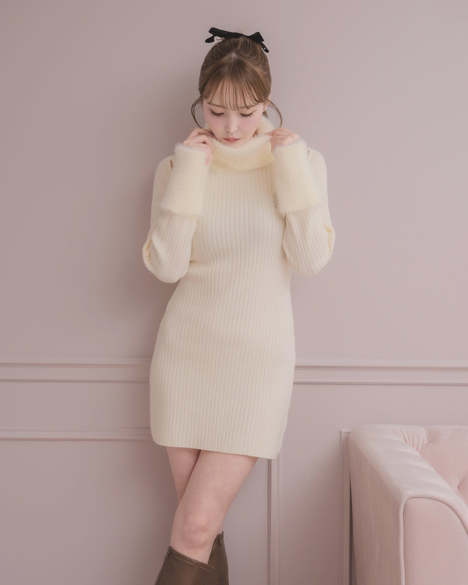 モデル身長:166cm / 着用カラー:ホワイト
