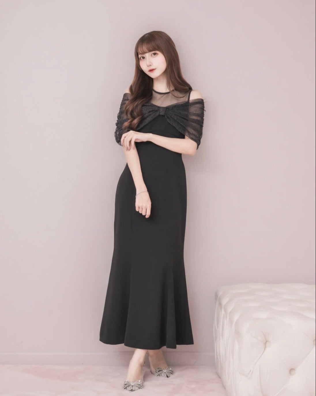 モデル身長:159cm / 着用カラー:ブラック