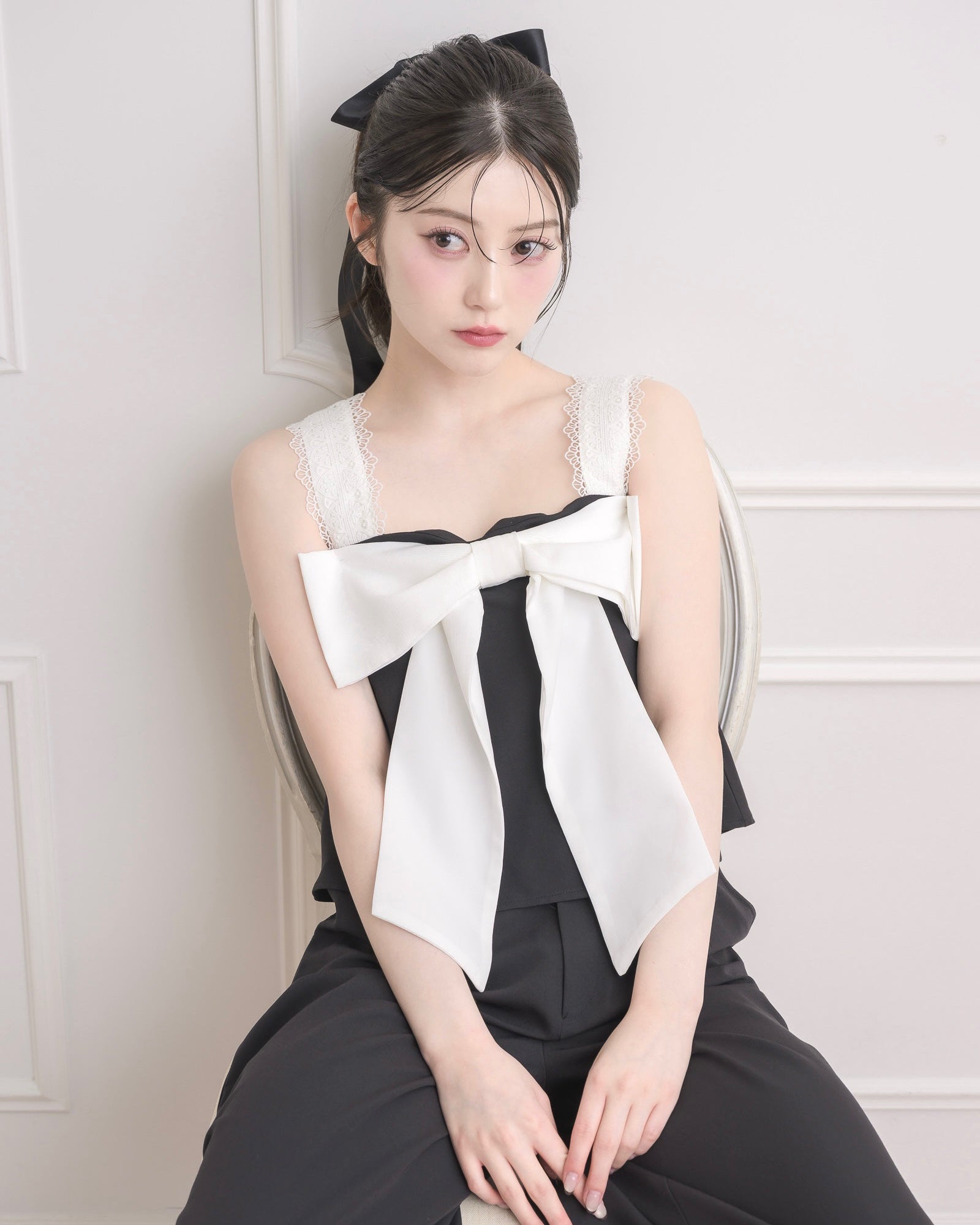 モデル身長:157cm / 着用カラー:ブラック