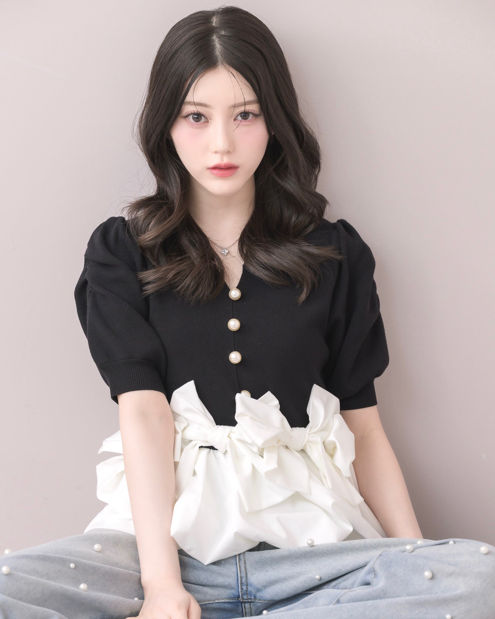 モデル身長:157cm / 着用カラー:ブラック