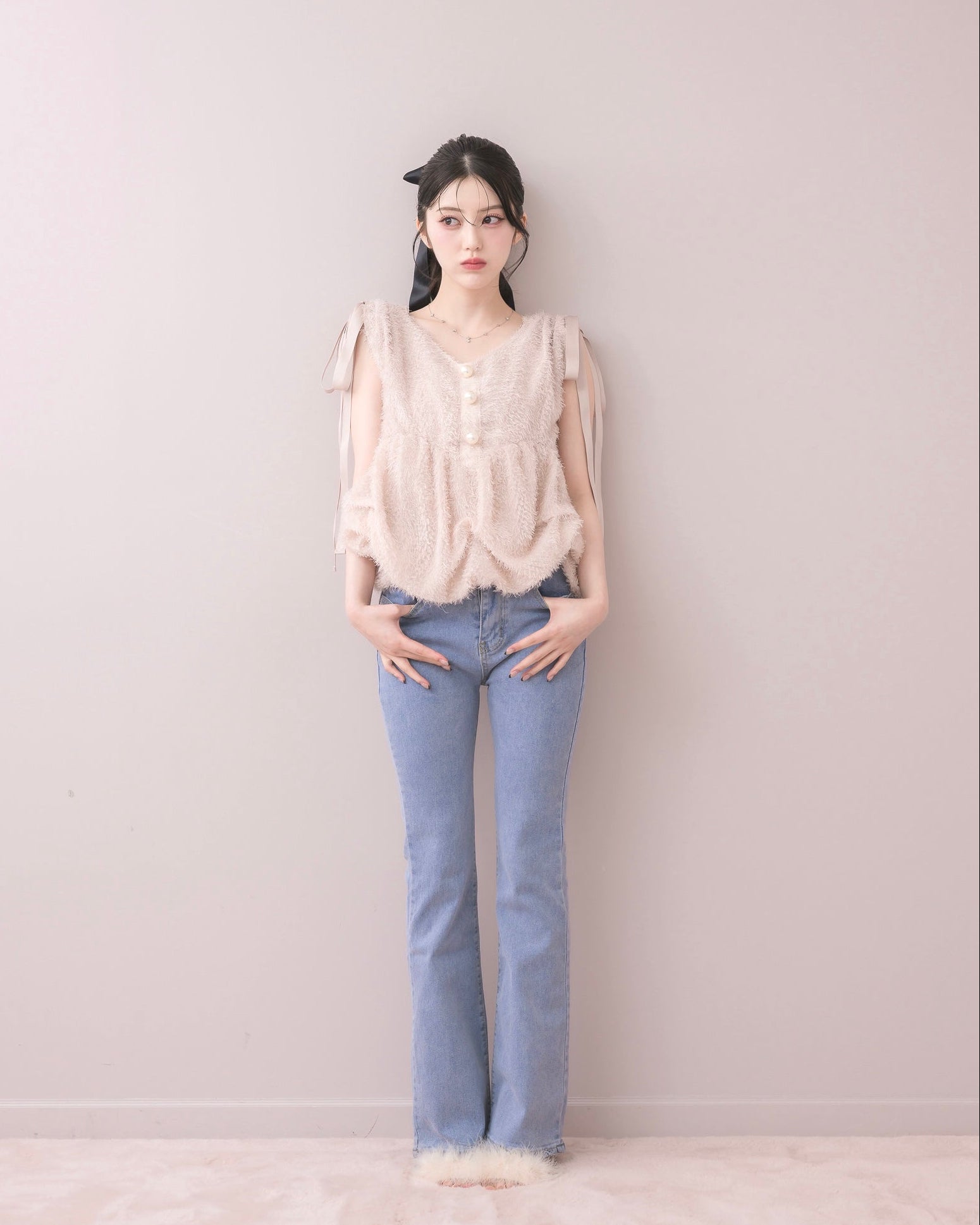 モデル身長:157cm / 着用カラー:ピンク