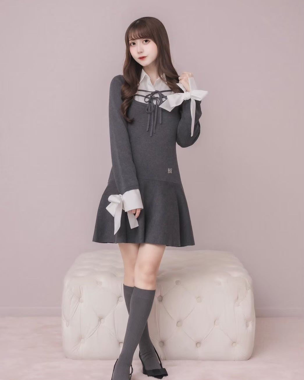 モデル身長:159cm / 着用カラー:チャコールグレー