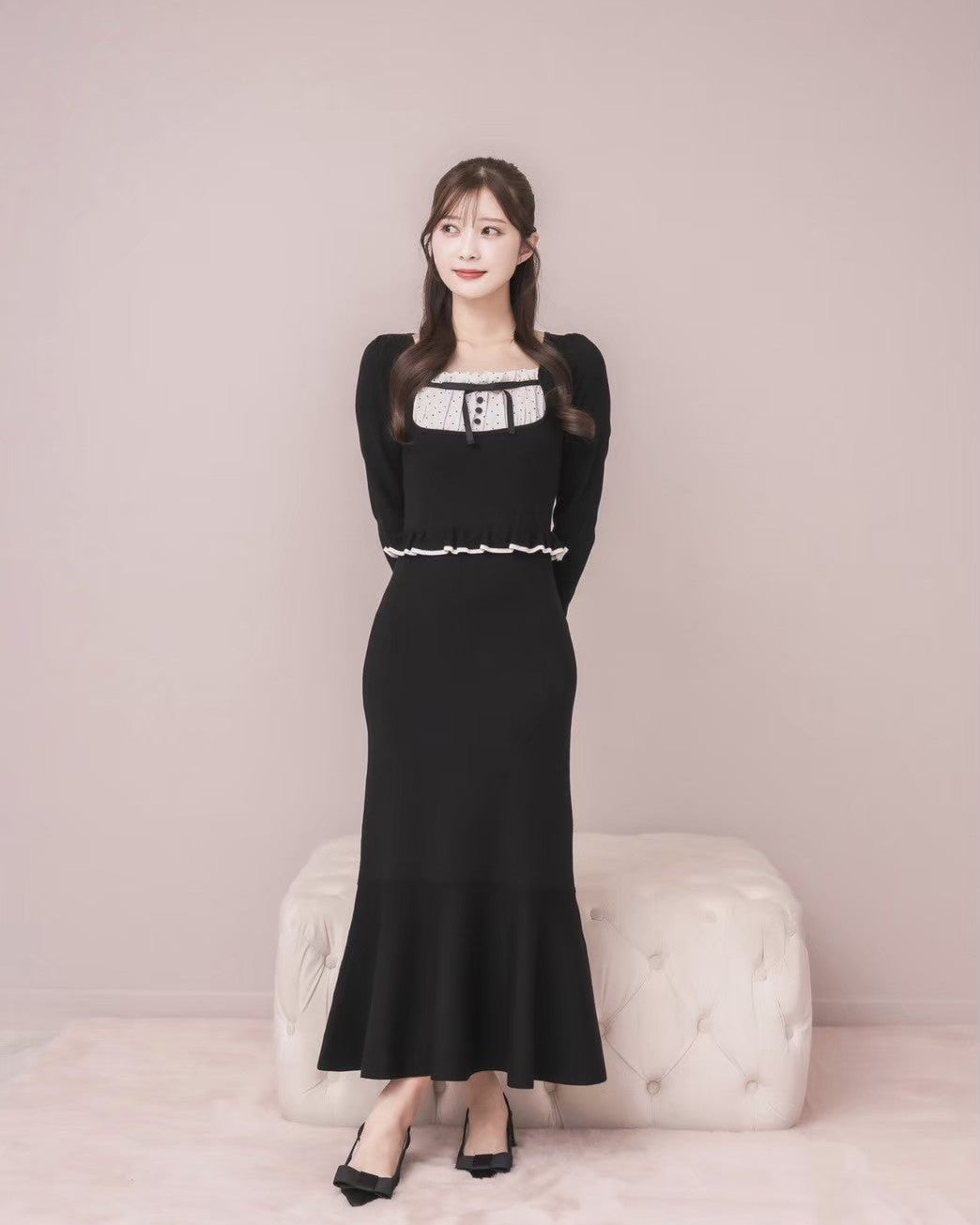 モデル身長:160cm / 着用カラー:ブラックミックス