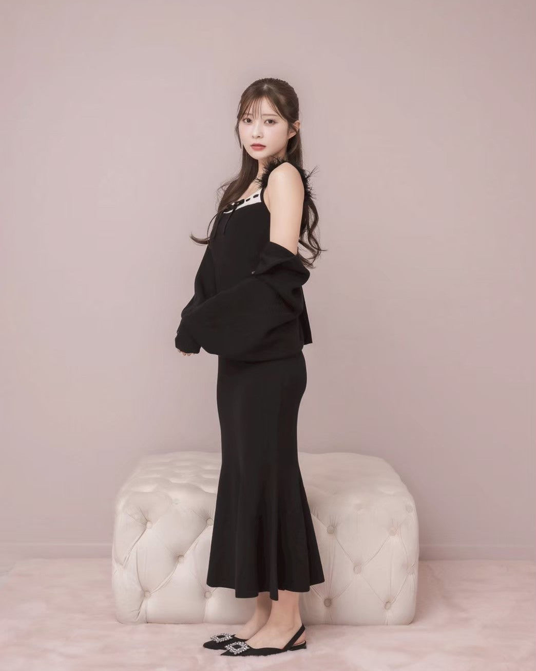 モデル身長:160cm / 着用カラー:ブラック