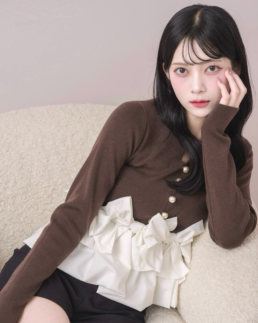 モデル身長:164cm / 着用カラー:ブラウン