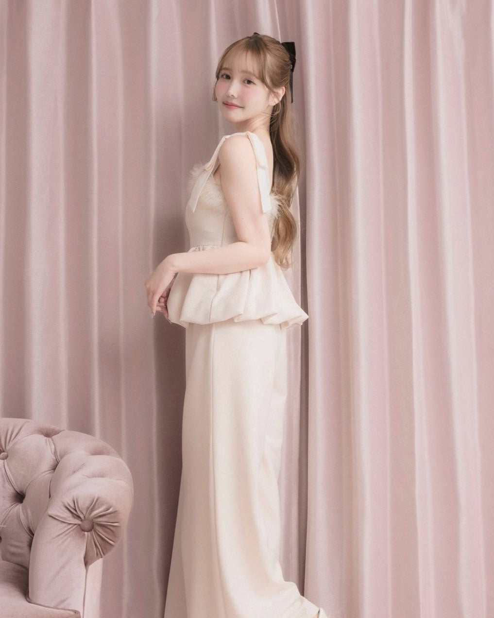 モデル身長:166cm / 着用カラー:ベージュ