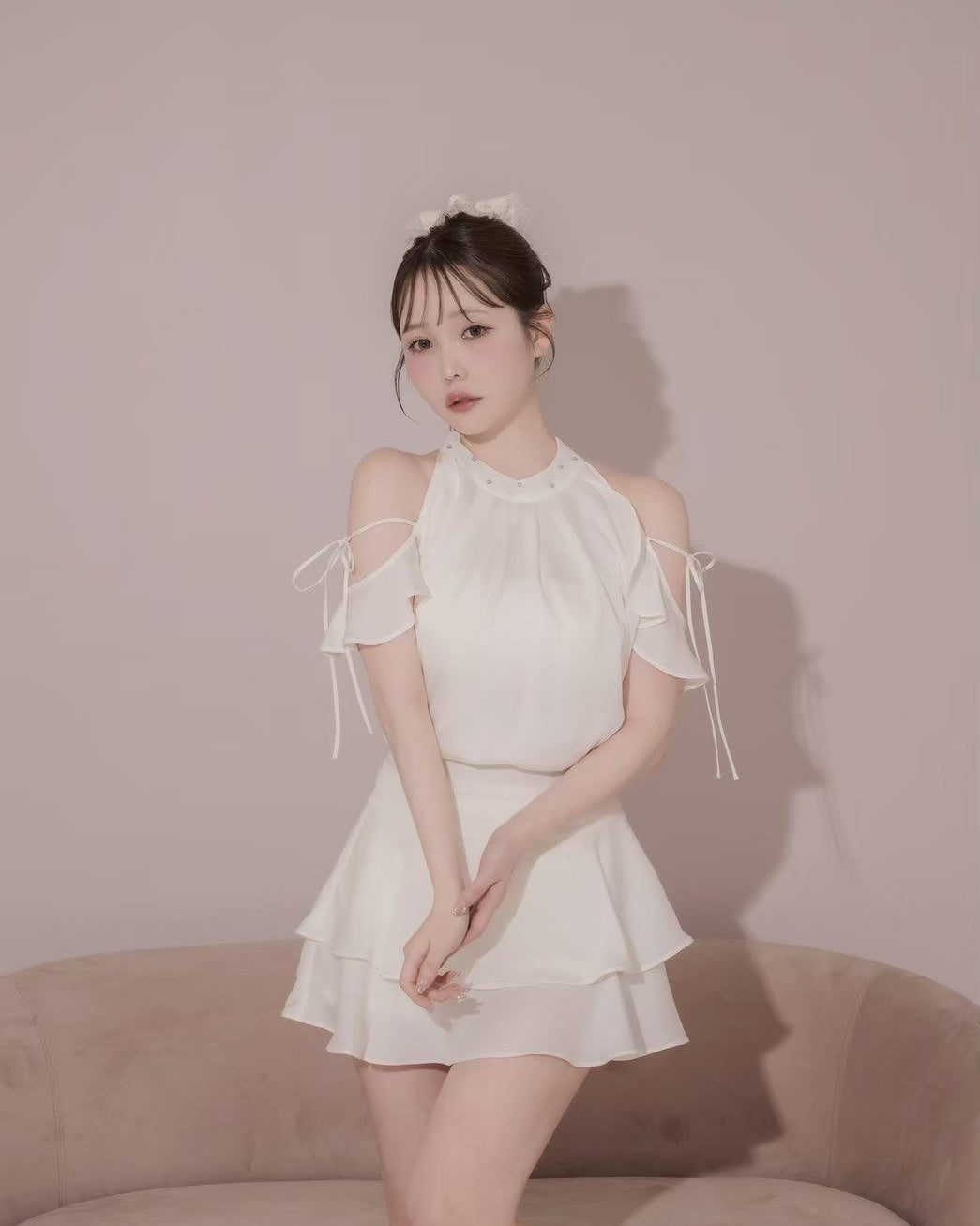 モデル身長:166cm / 着用カラー:アイボリー