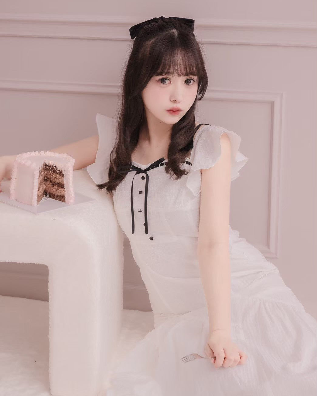 モデル身長:151cm / 着用カラー:ホワイトチェック