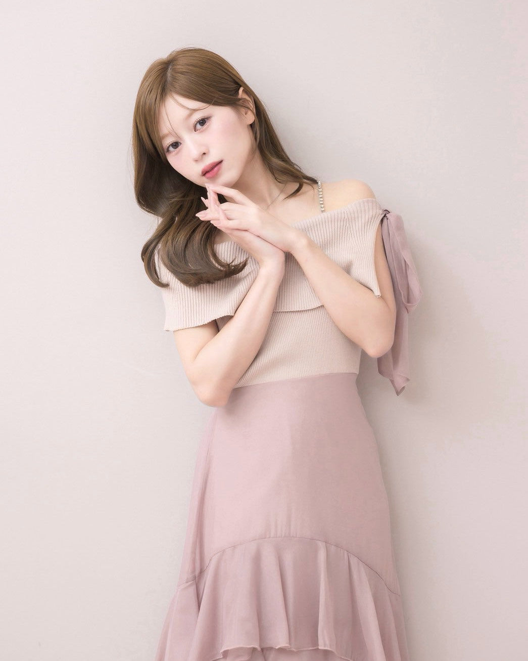 モデル身長:155cm / 着用カラー:ピンク