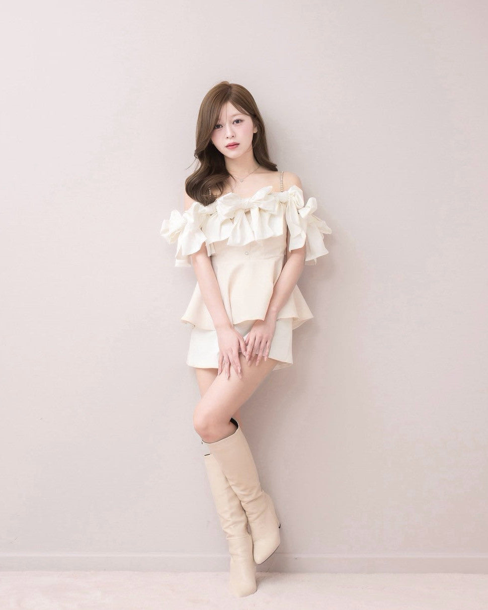 モデル身長:155cm / 着用カラー:アイボリー