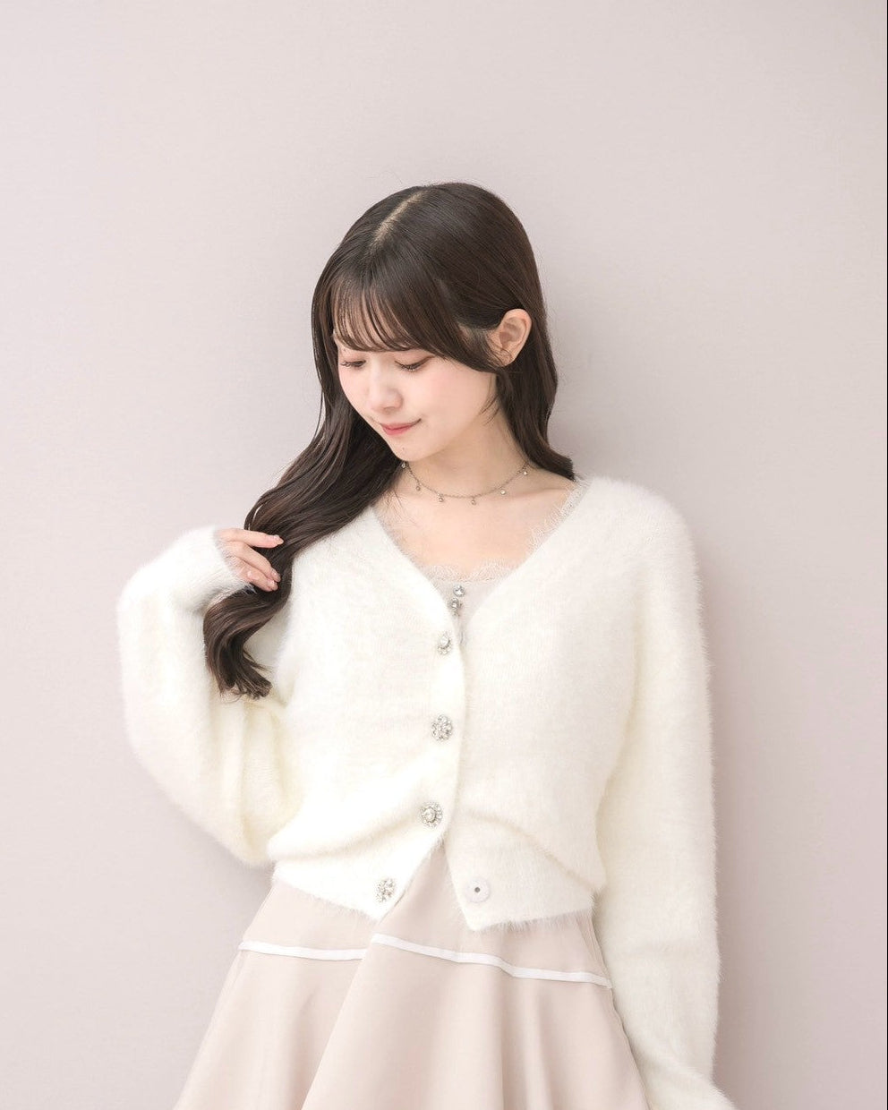 モデル身長:159cm / 着用カラー:ホワイト