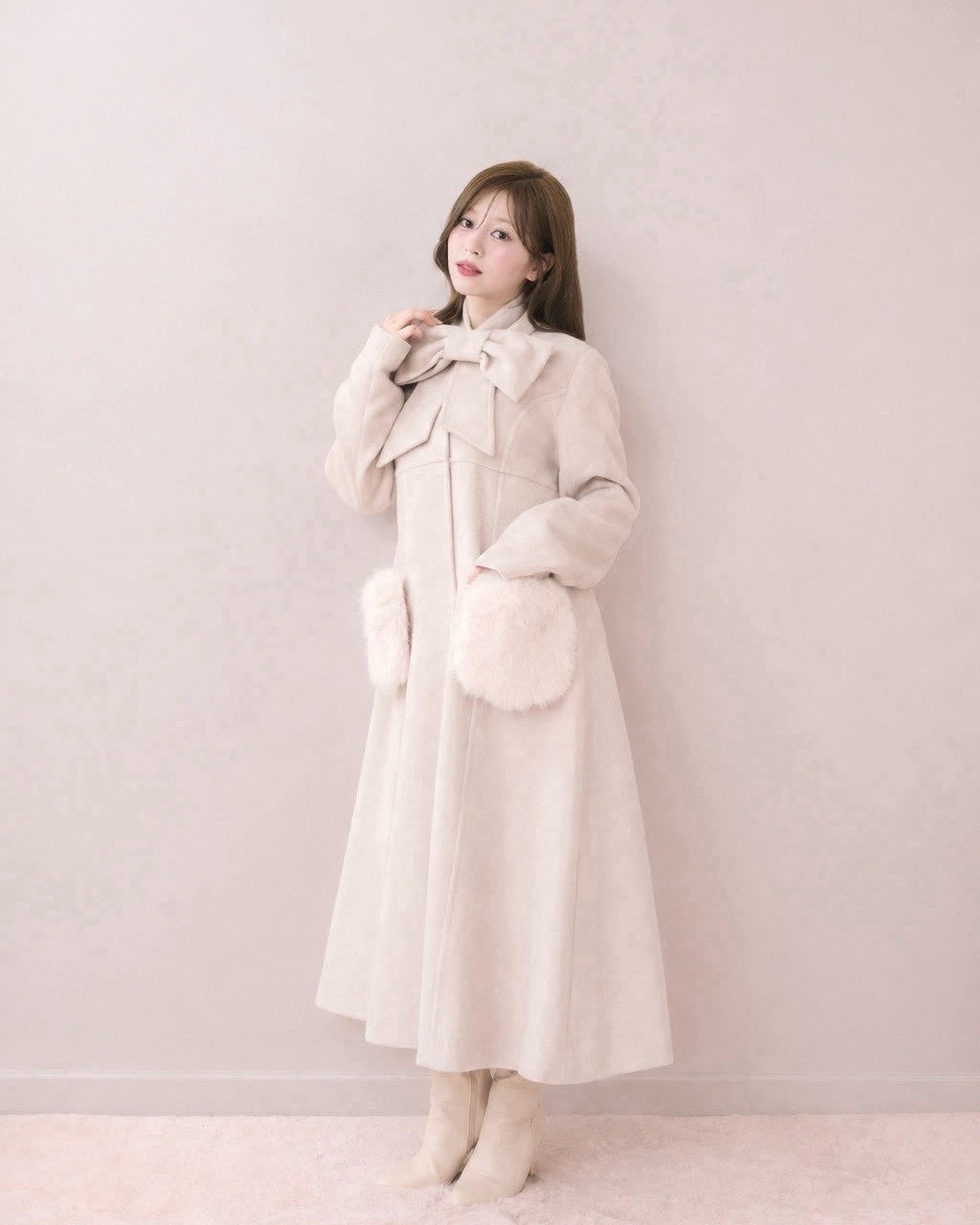 モデル身長:155cm / 着用カラー:ピンク