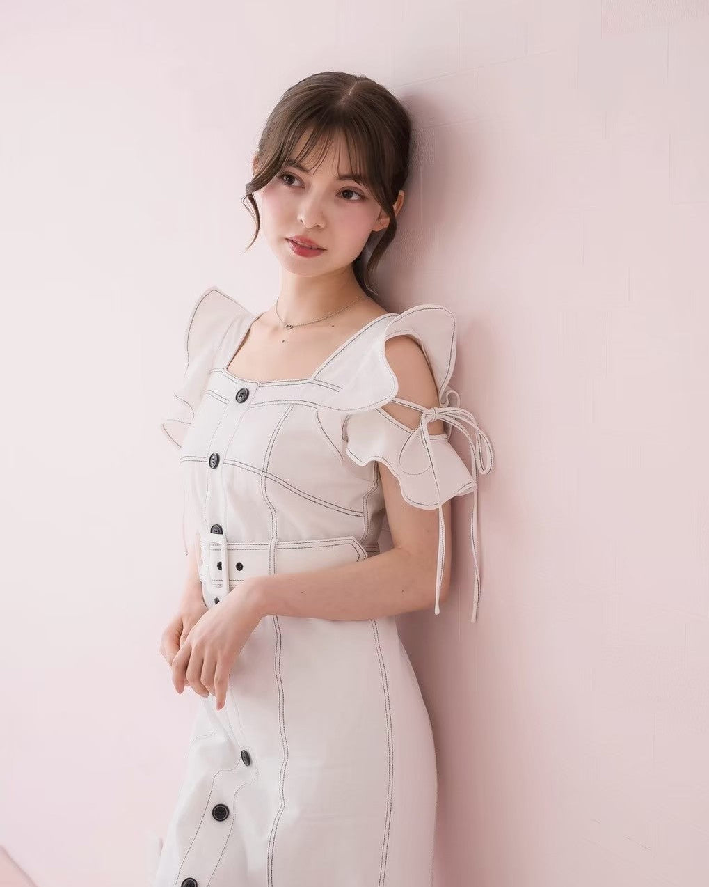 モデル身長:153cm / 着用カラー:ホワイト