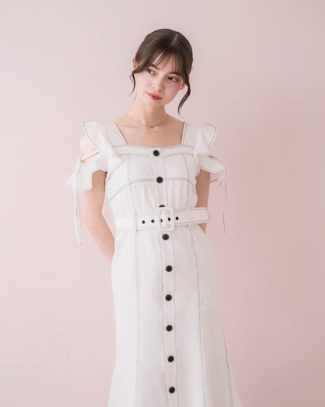 モデル身長:153cm / 着用カラー:ホワイト