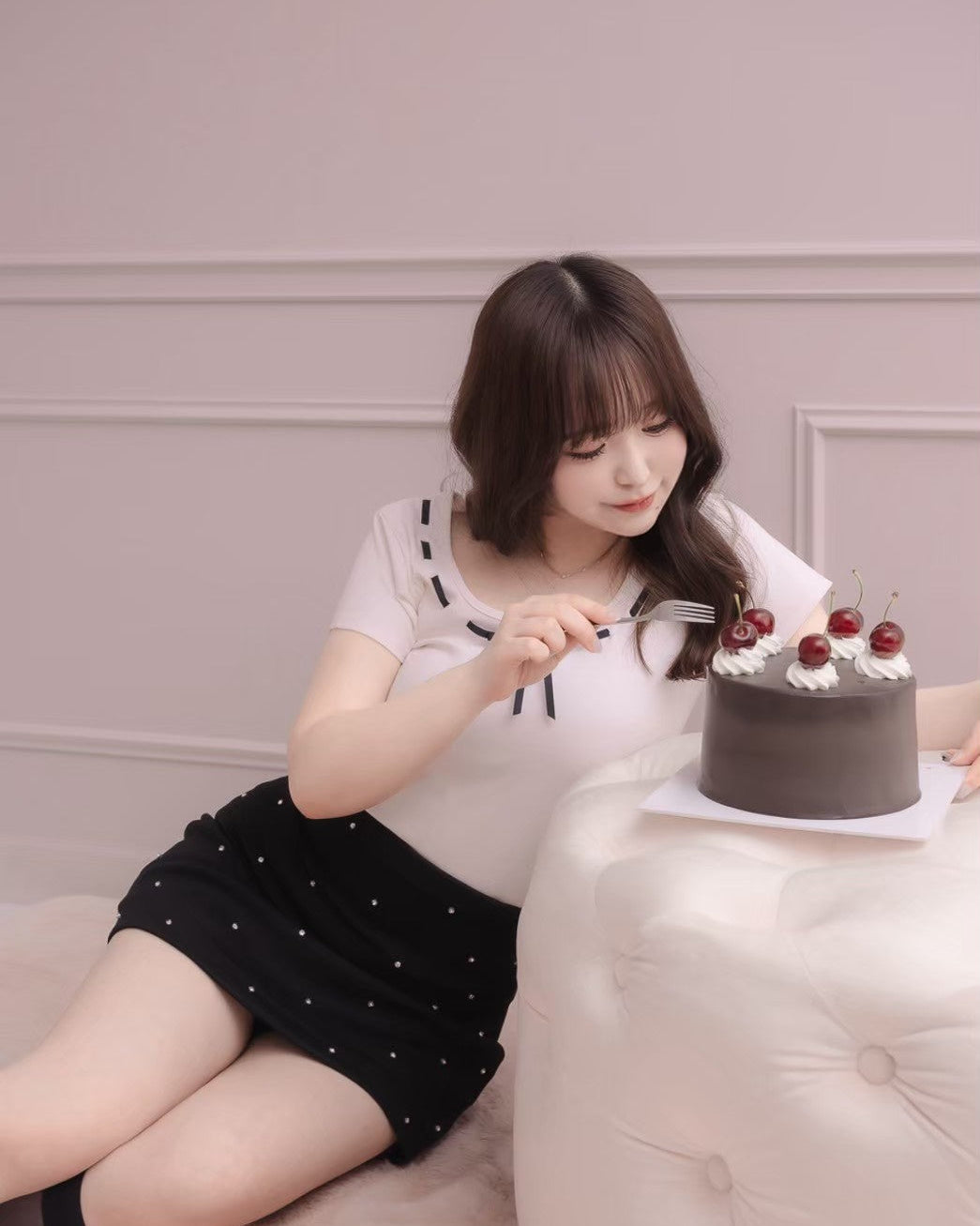 モデル身長:151cm / 着用カラー:ピンク×ブラック