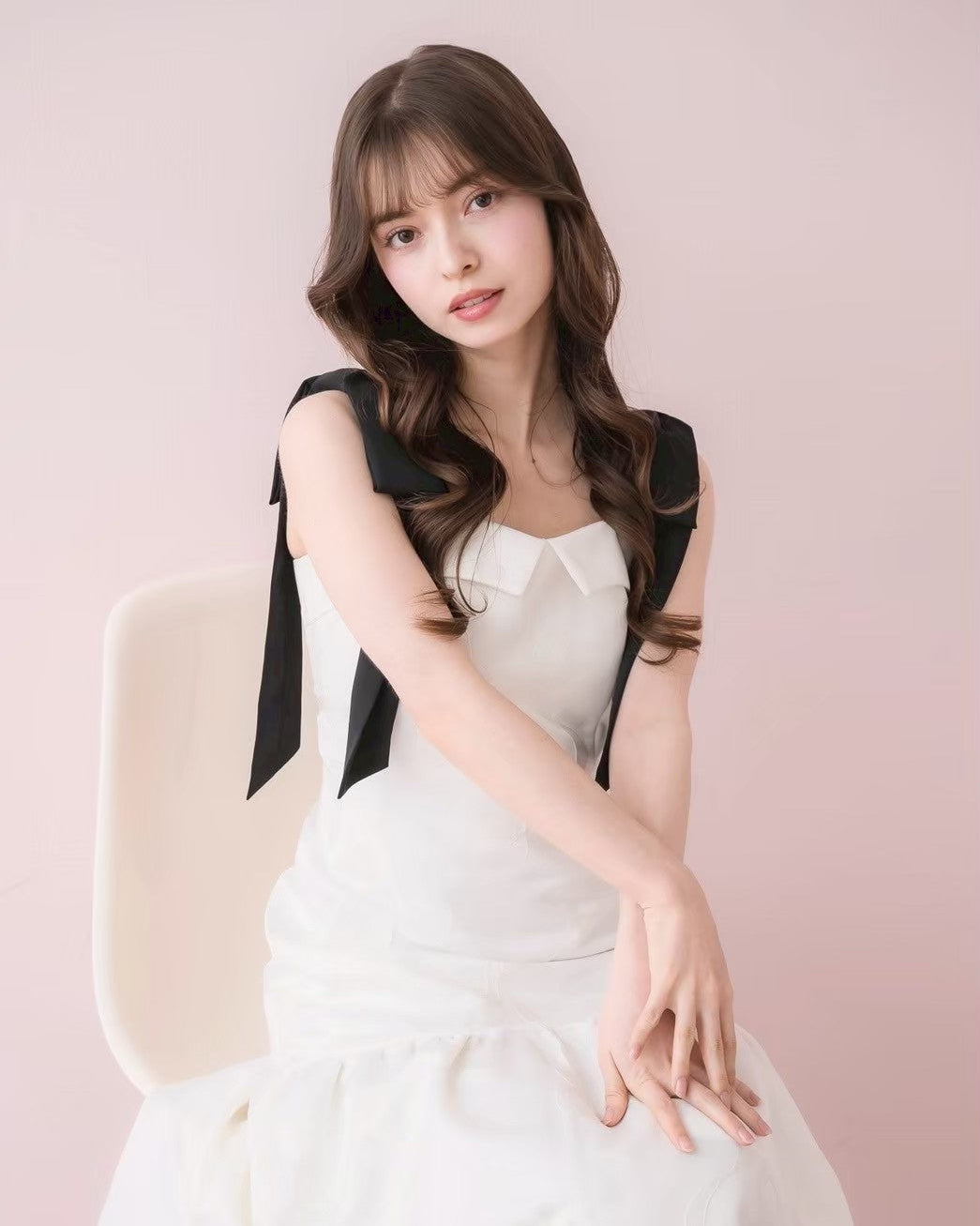 モデル身長:153cm / 着用カラー:アイボリー