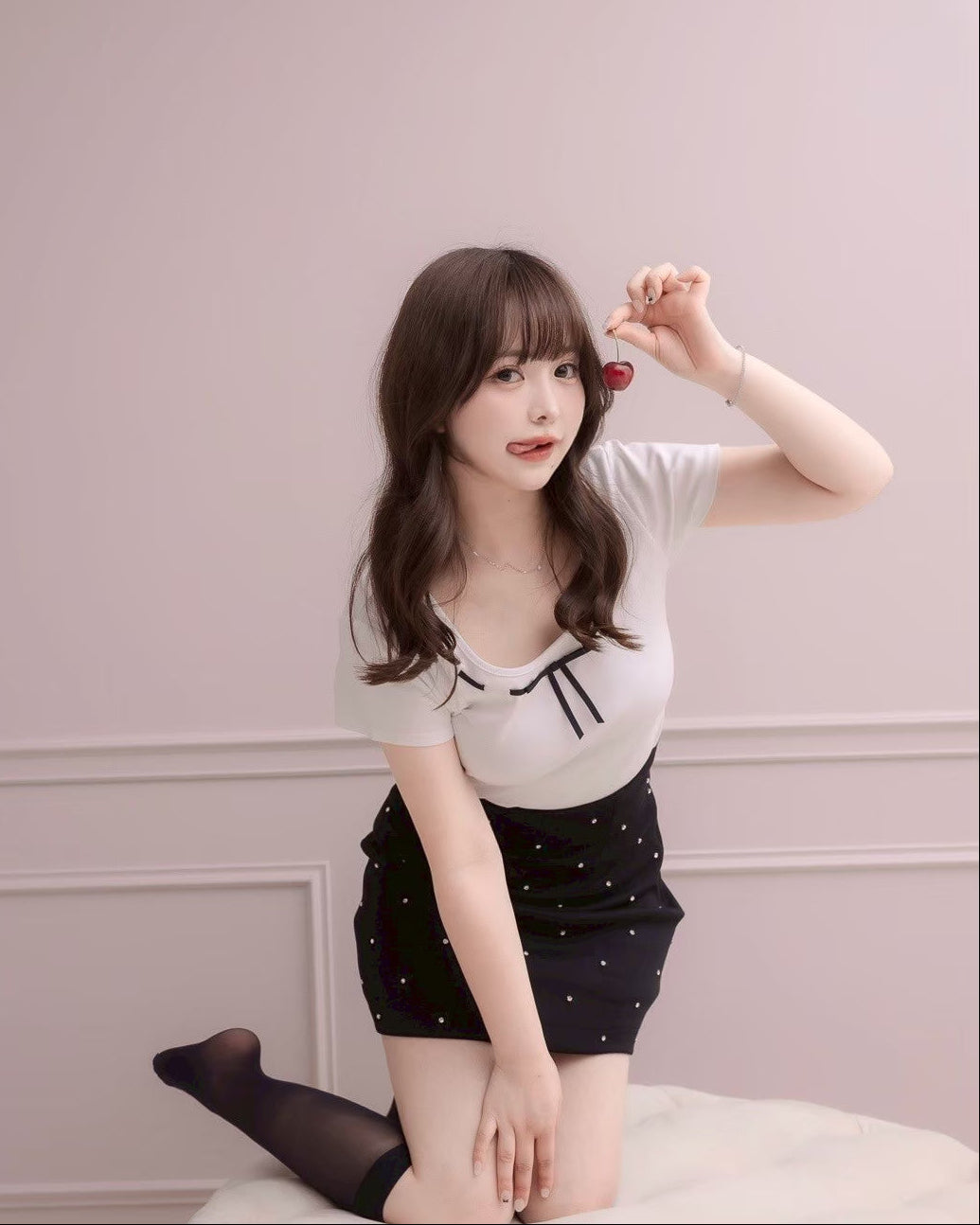 モデル身長:153cm / 着用カラー:ブラック