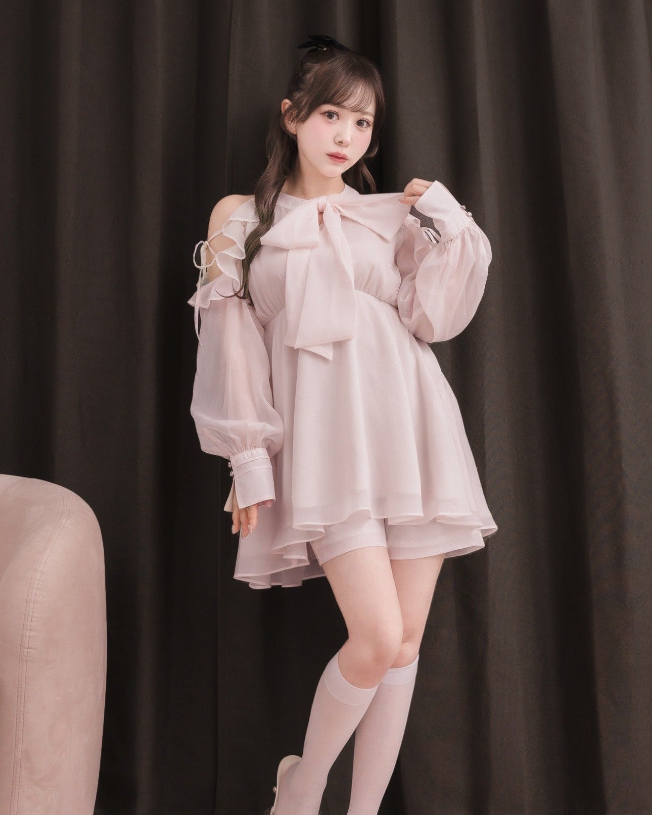 モデル身長:151cm / 着用カラー:ピンク