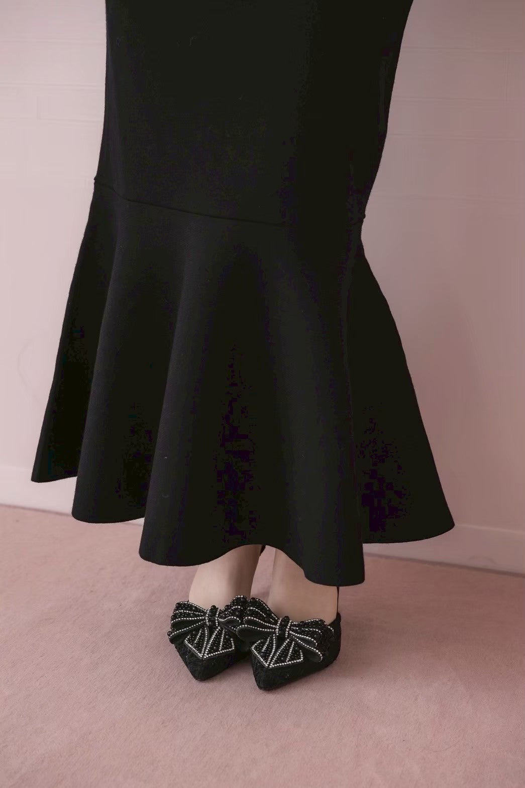 Polka Dot Tulle Frill Knit Dress