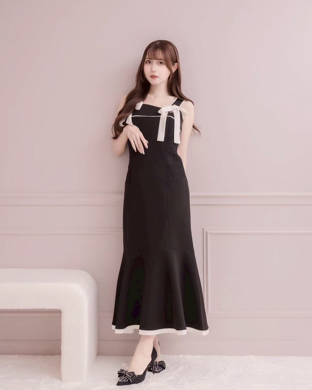 モデル身長:159cm / 着用カラー:ブラック