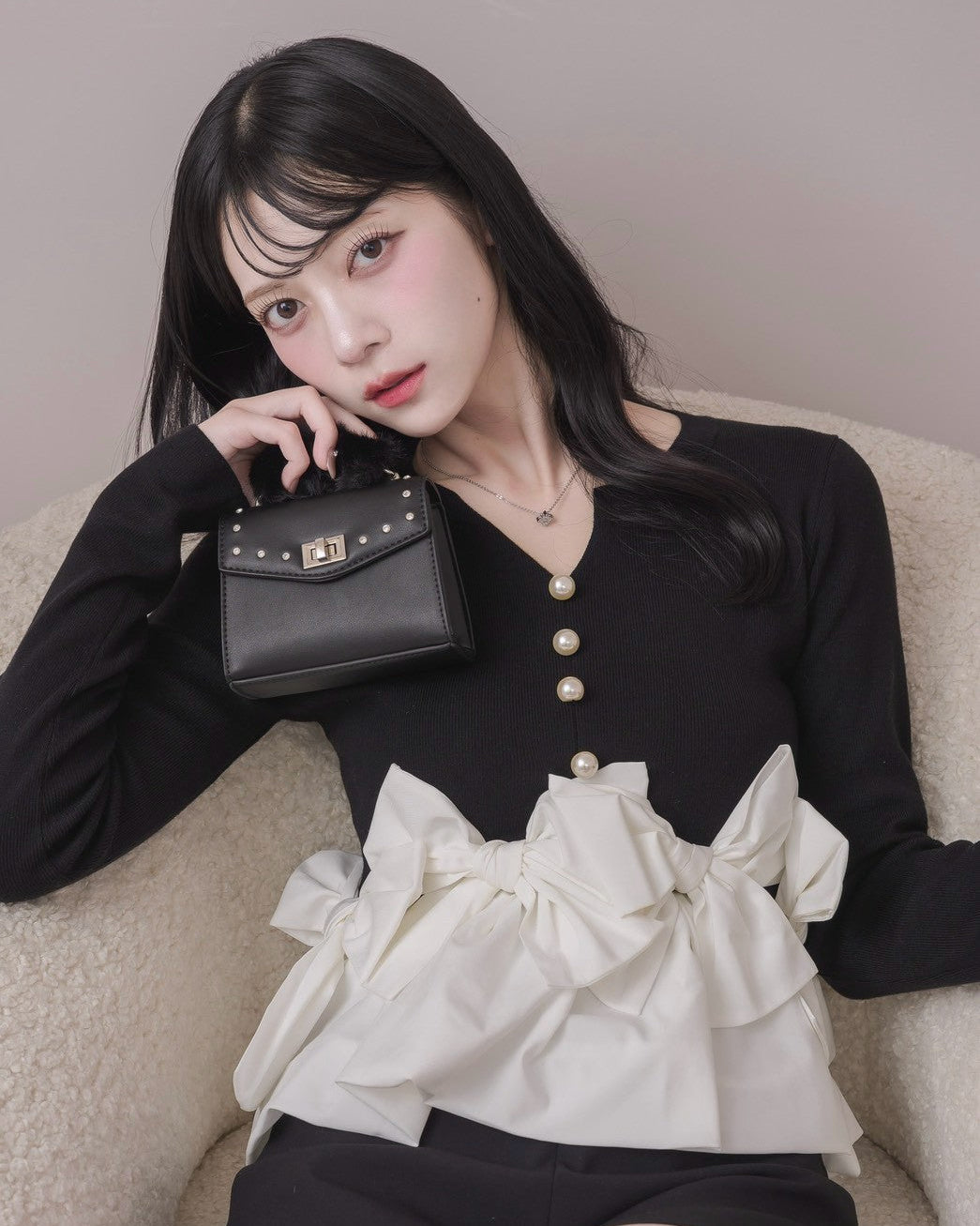 モデル身長:164cm / 着用カラー:ブラック
