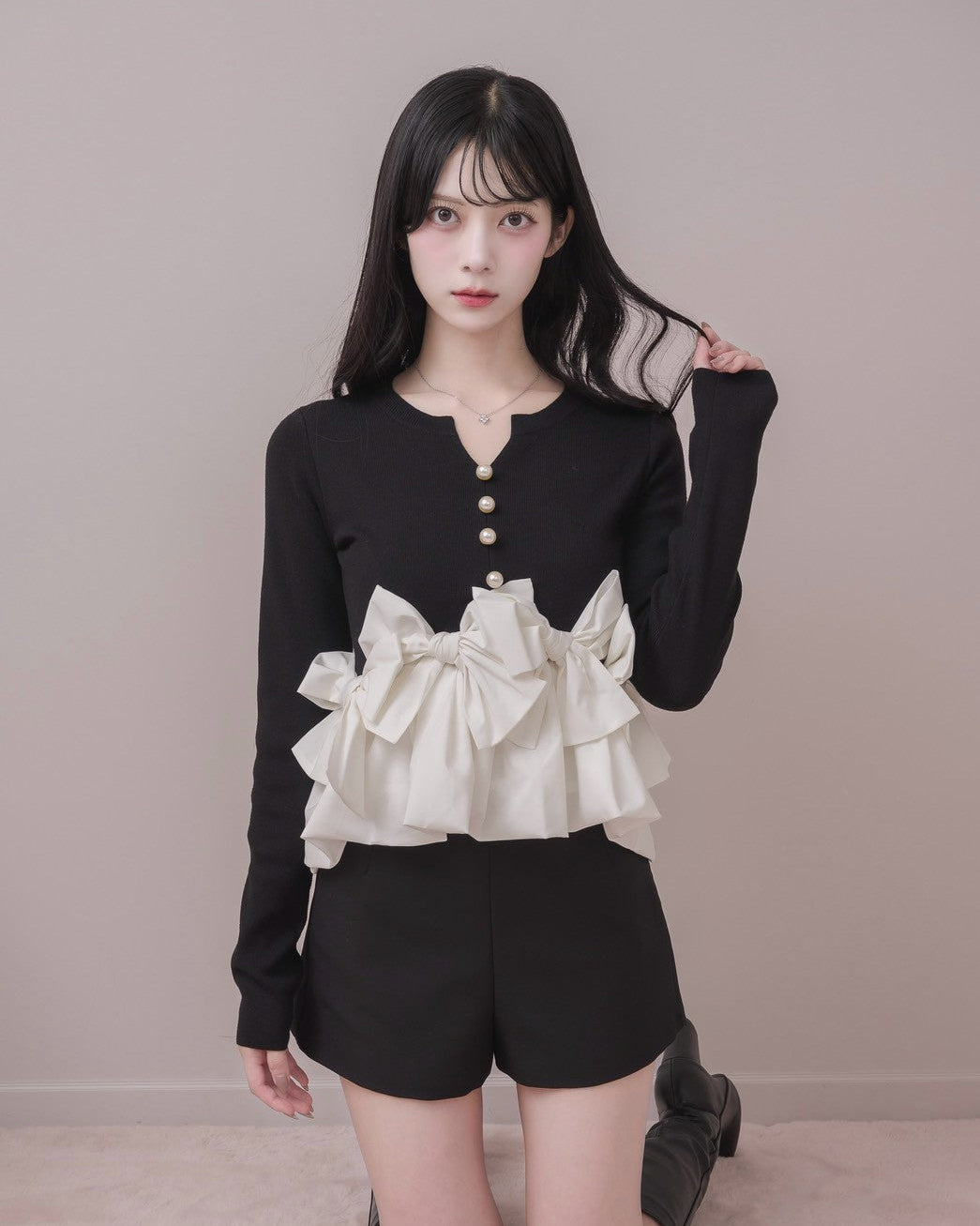 モデル身長:164cm / 着用カラー:ブラック