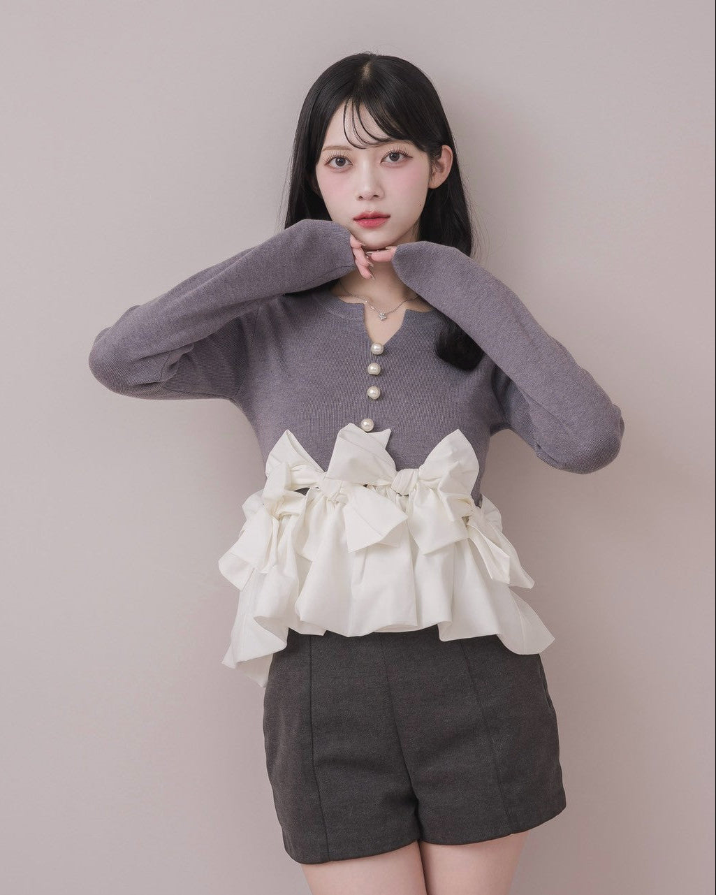 モデル身長:164cm / 着用カラー:グレー