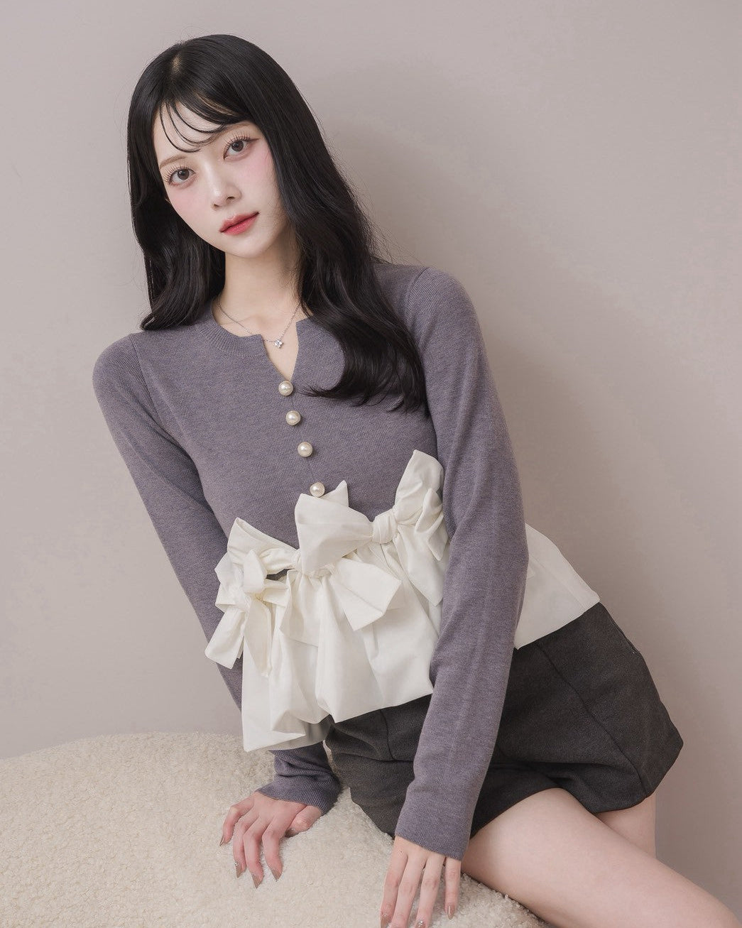 モデル身長:164cm / 着用カラー:グレー