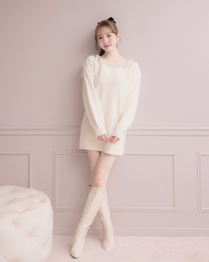 モデル身長：166cm / 着用カラー：アイボリー