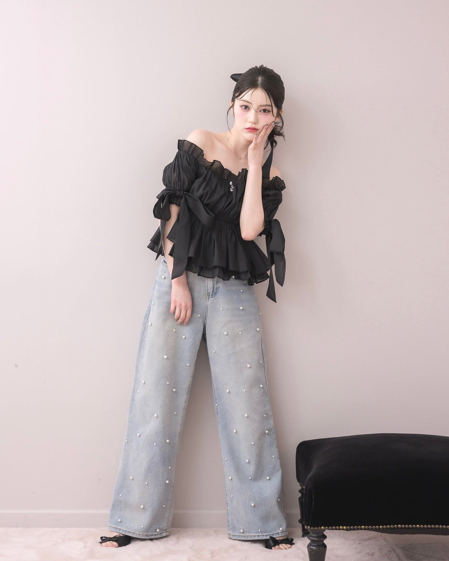 モデル身長：157cm / 着用カラー：ブラック