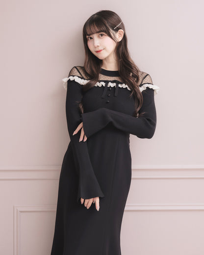 モデル身長：159cm / 着用カラー：ブラック×ブラック