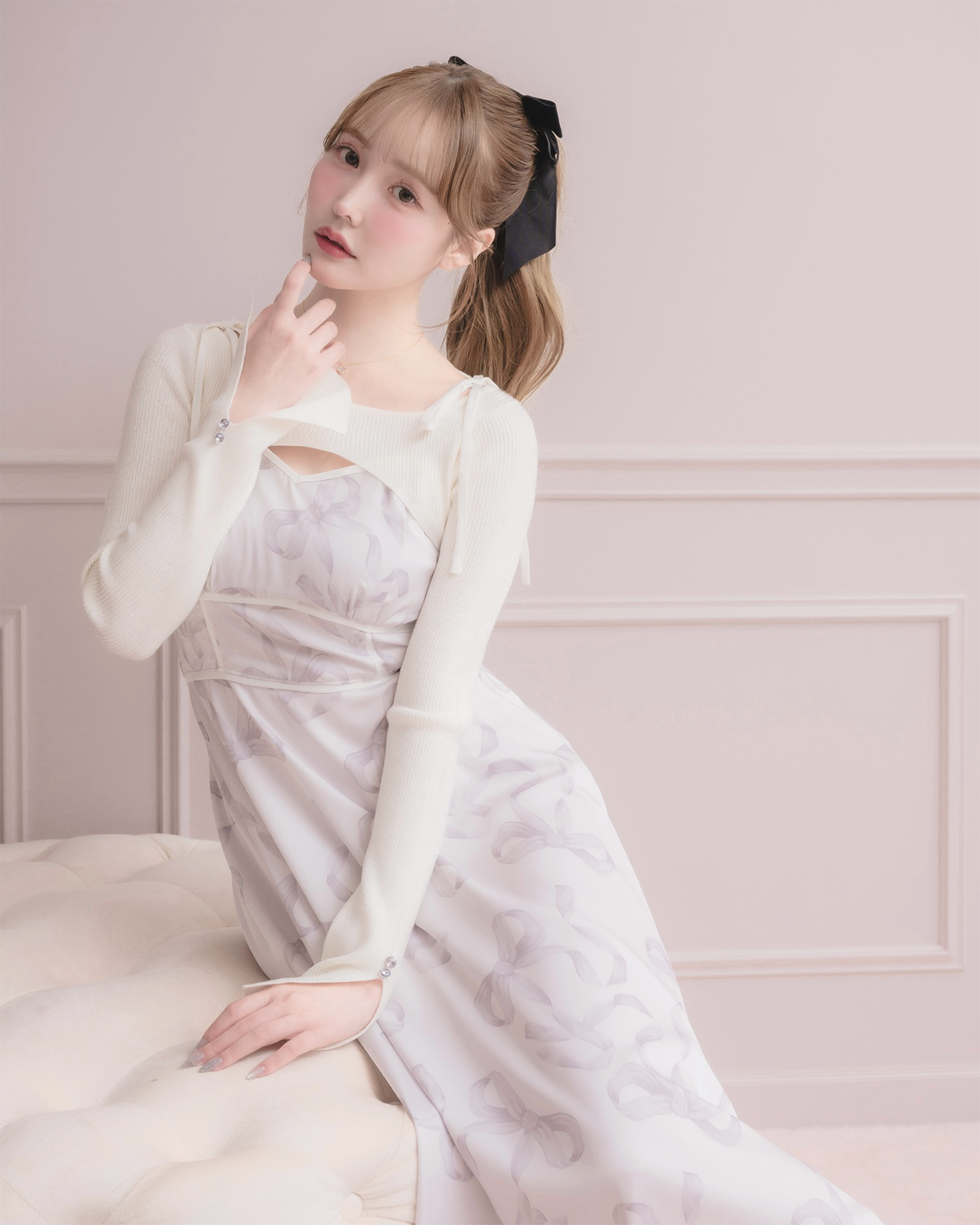モデル身長：166cm / 着用カラー：ホワイト