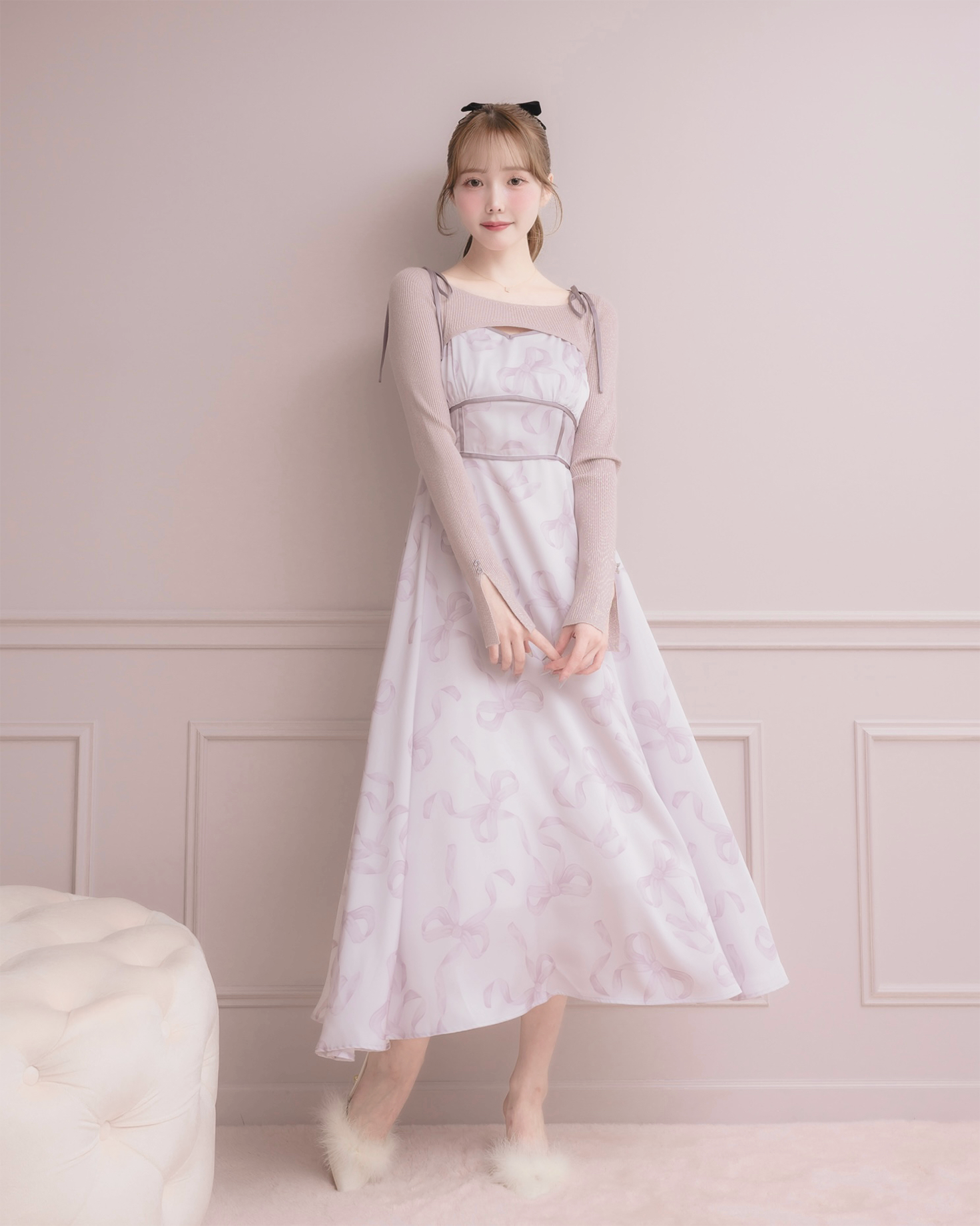 モデル身長：166cm / 着用カラー：ピンク