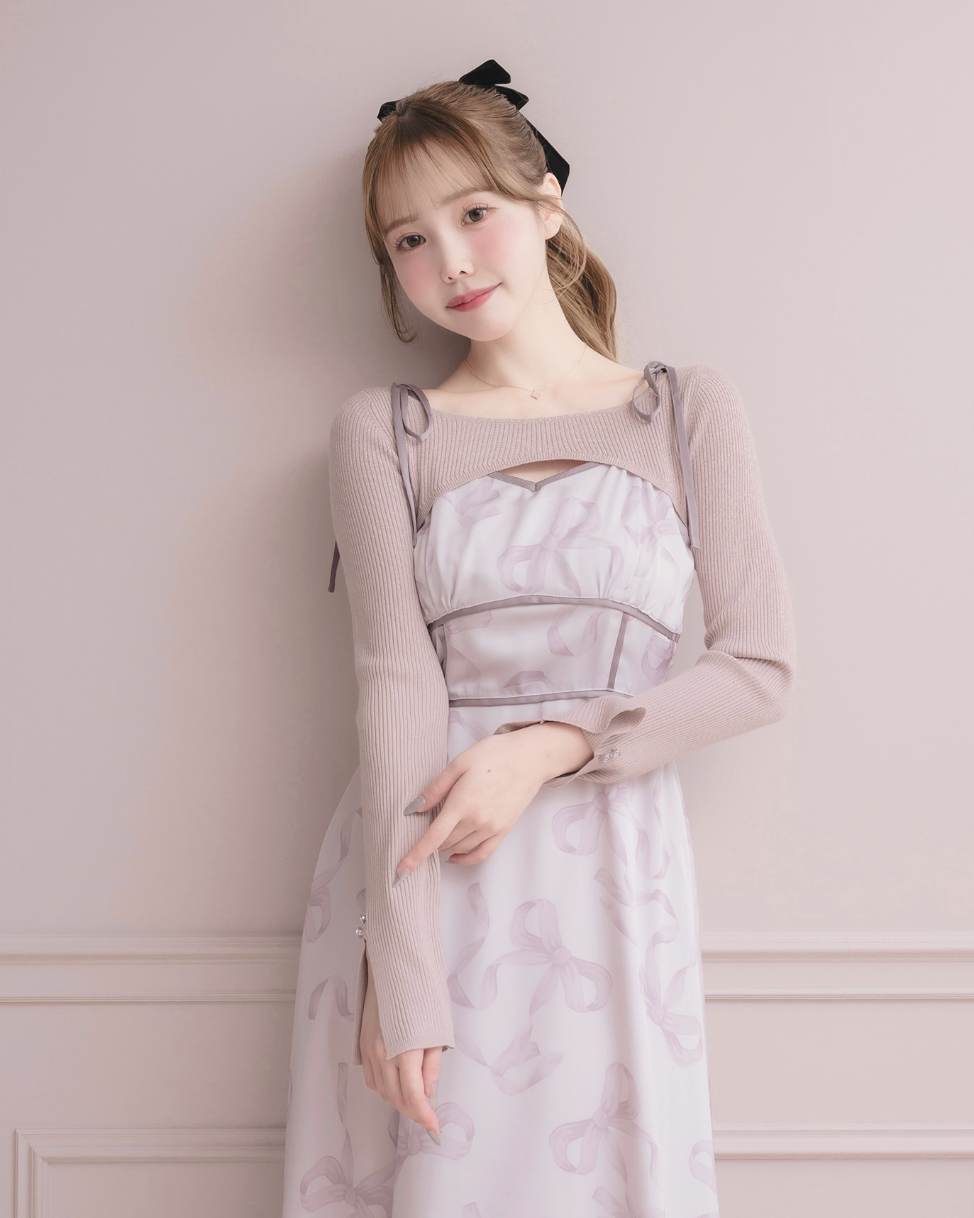 モデル身長：166cm / 着用カラー：ピンク