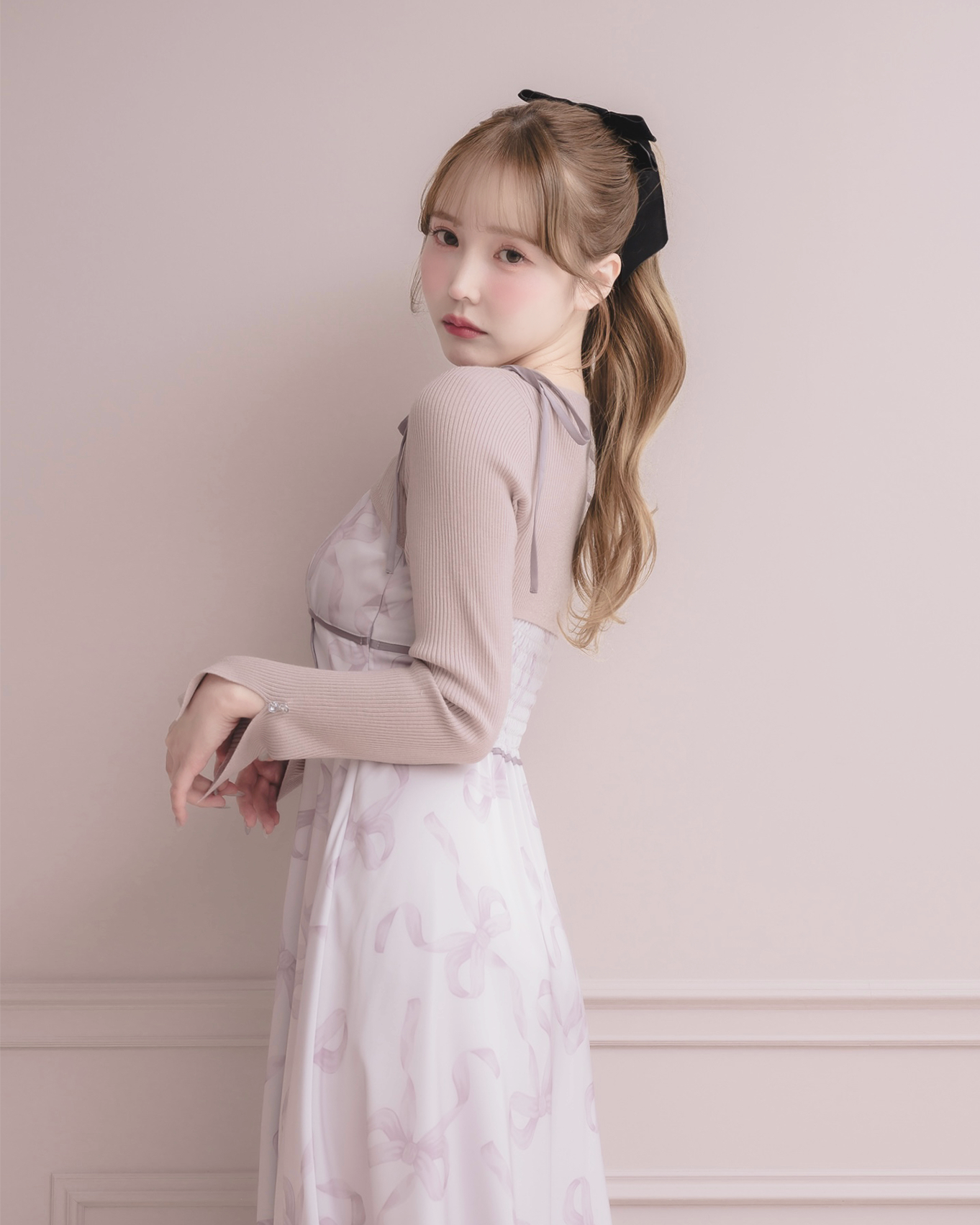 モデル身長：166cm / 着用カラー：ピンク