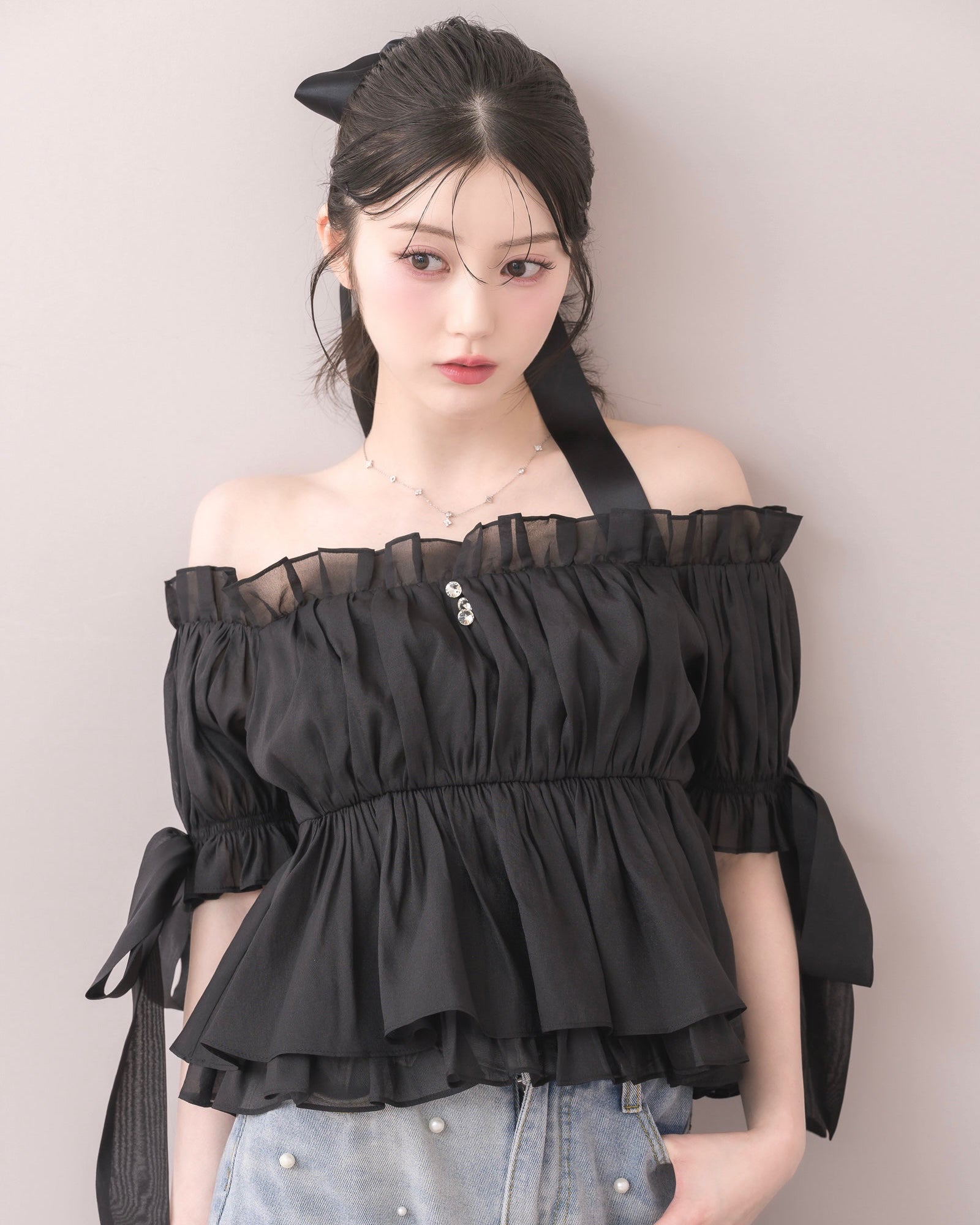 モデル身長：157cm / 着用カラー：ブラック