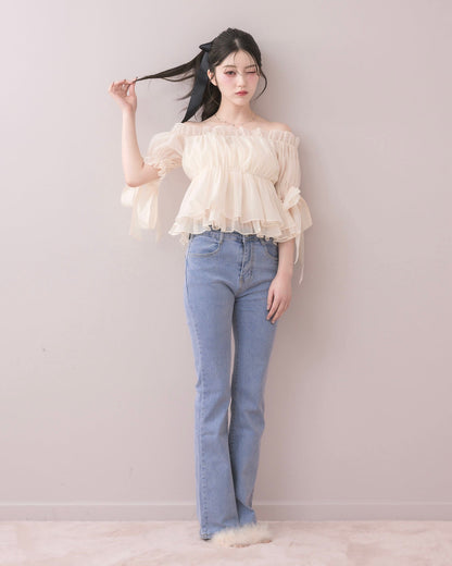 モデル身長：157cm / 着用カラー：アイボリー