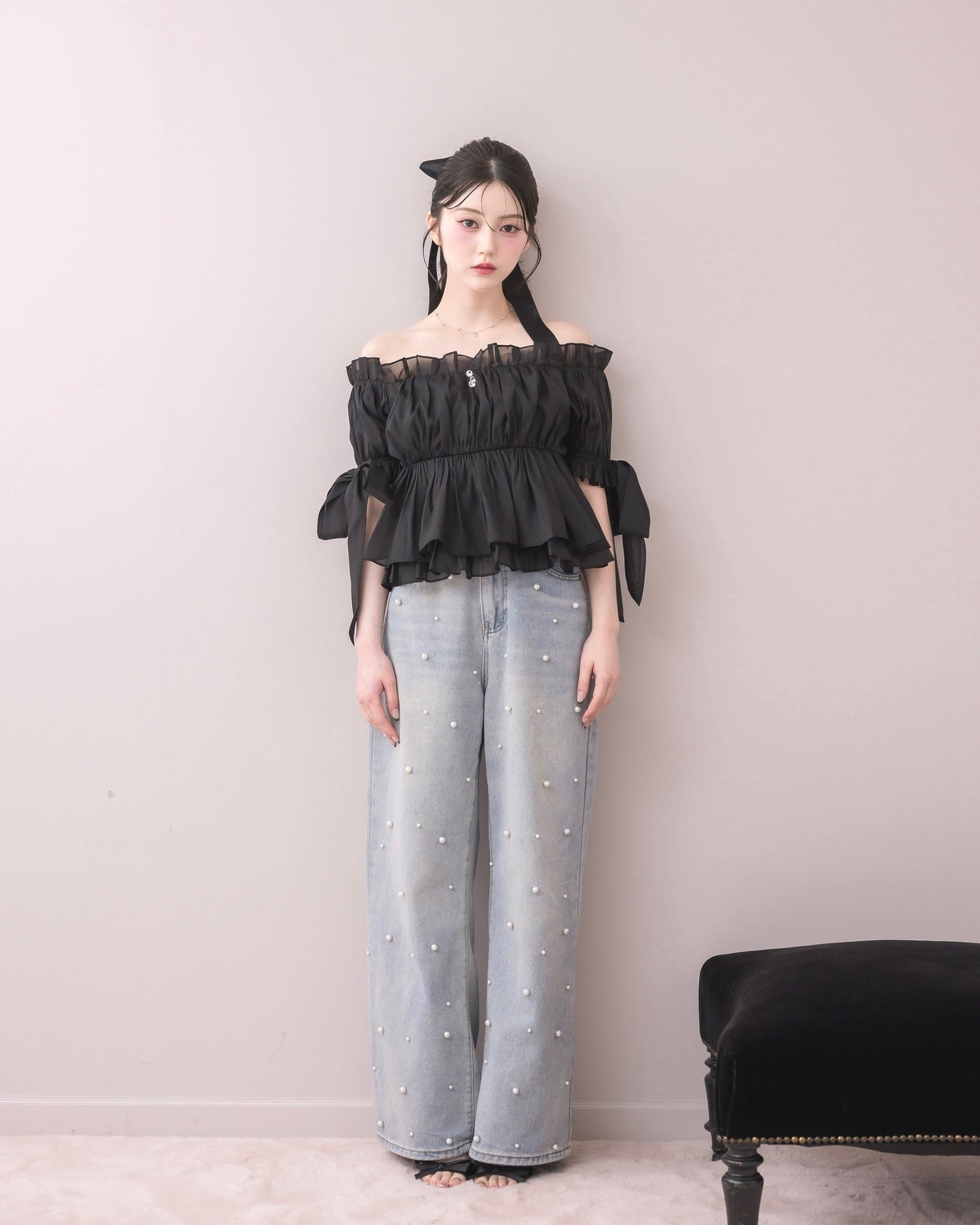 モデル身長：157cm / 着用カラー：ブラック