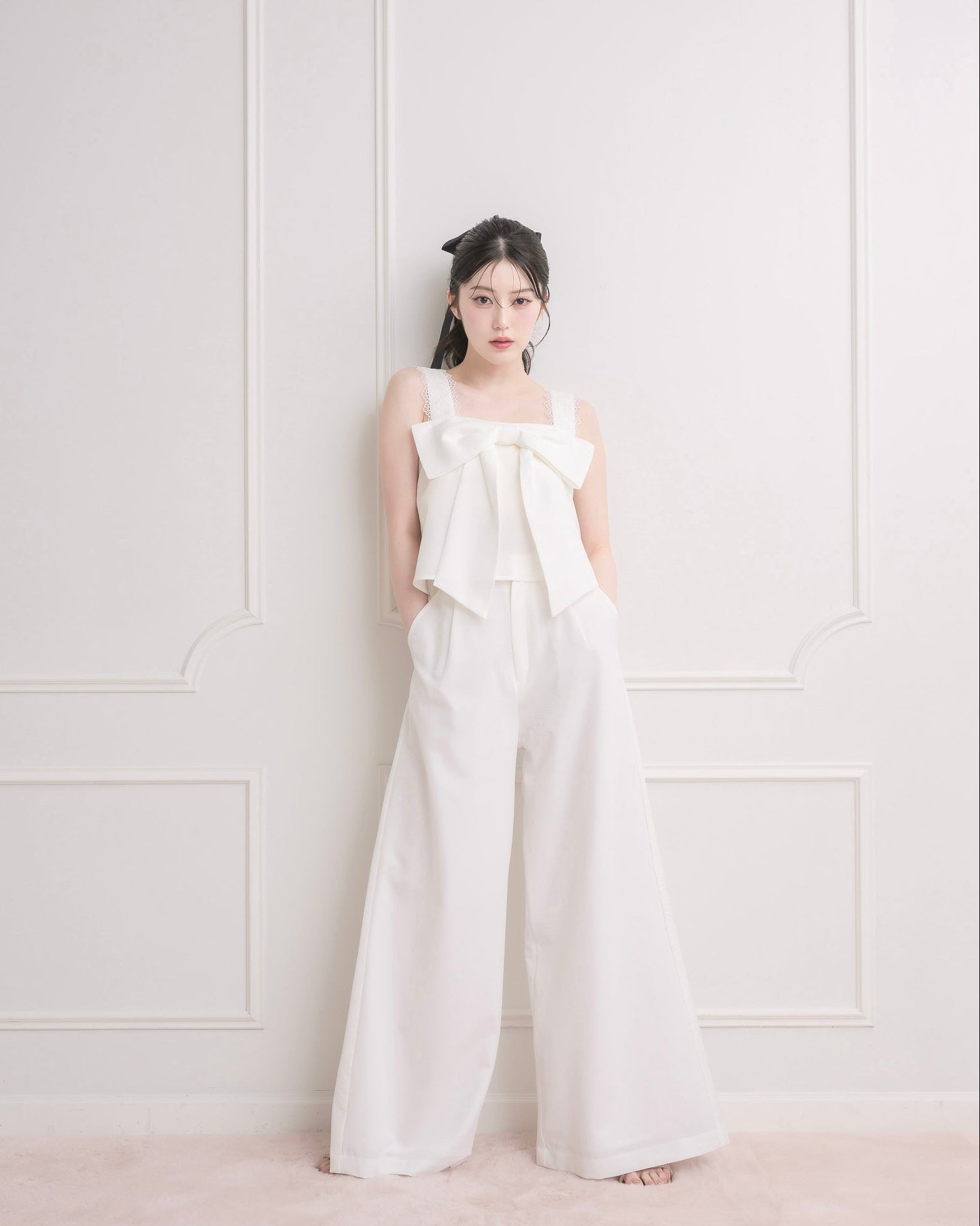 モデル身長：157cm / 着用カラー：ホワイト