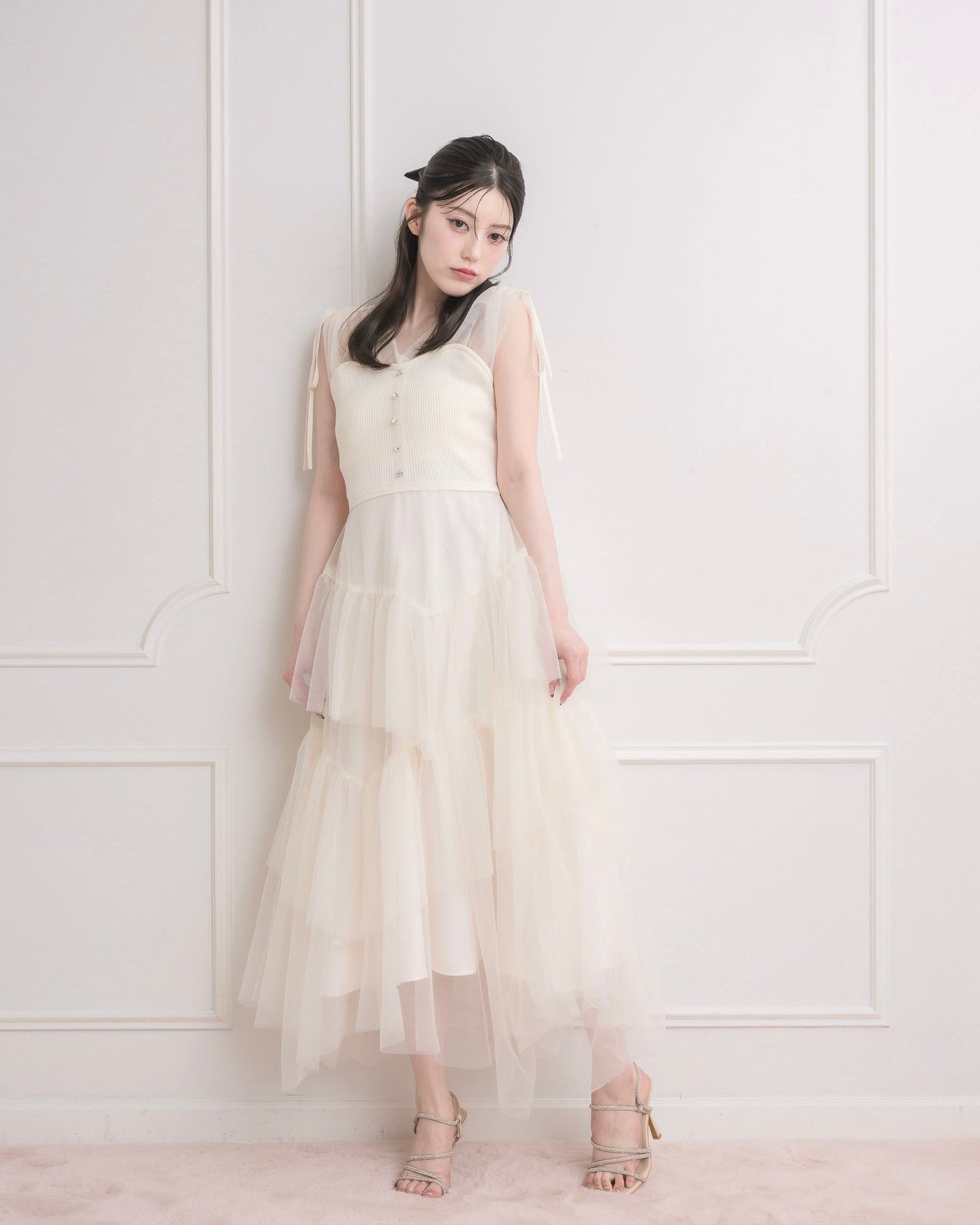 dolceliche ドルチェリーチェ イレギュラーへ ムティアードワンピース Sheer Tiered Bustier Dress – DOLCELICHE（ドルチェリーチェ）