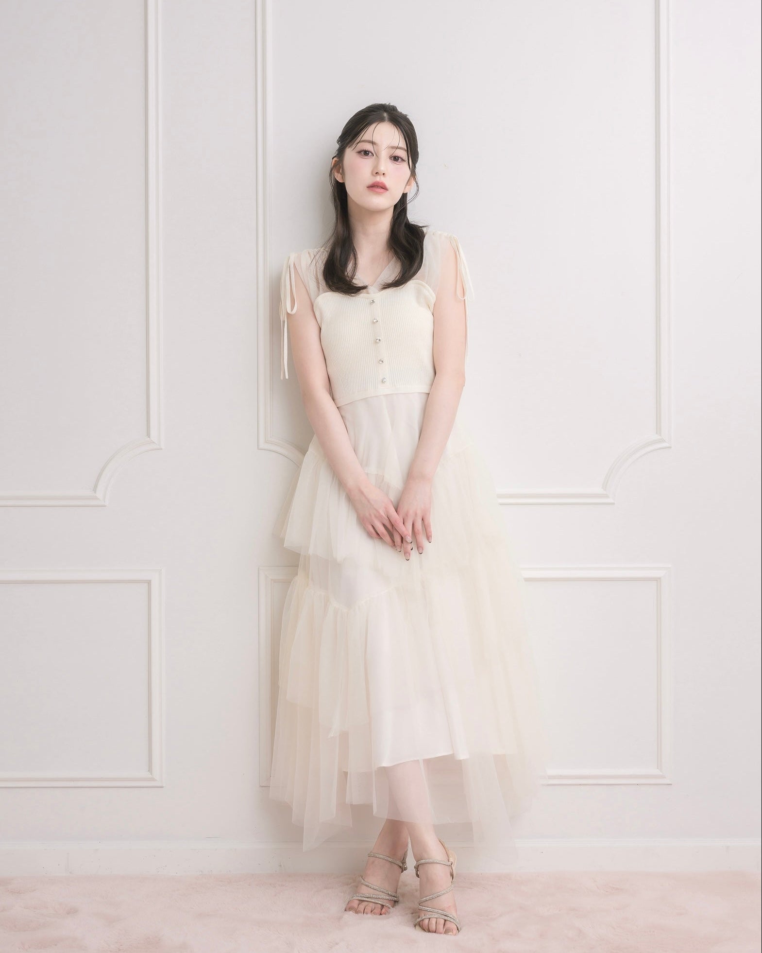 ワンピース Sheer Tiered Bustier Dress Sheer Tiered Bustier Dress – DOLCELICHE（ドルチェリーチェ）