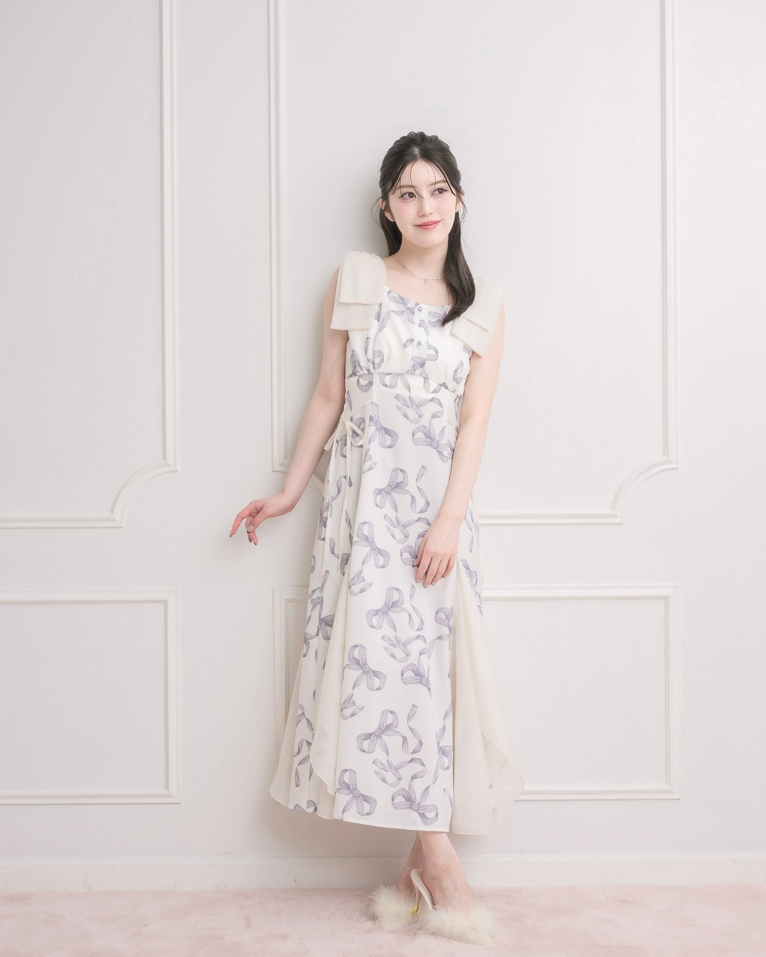モデル身長：157cm / 着用カラー：ホワイト
