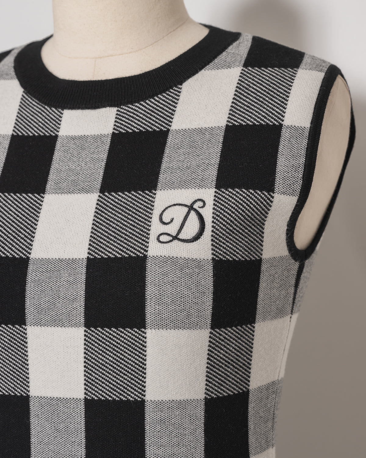 Fur Check Mini Knit Dress