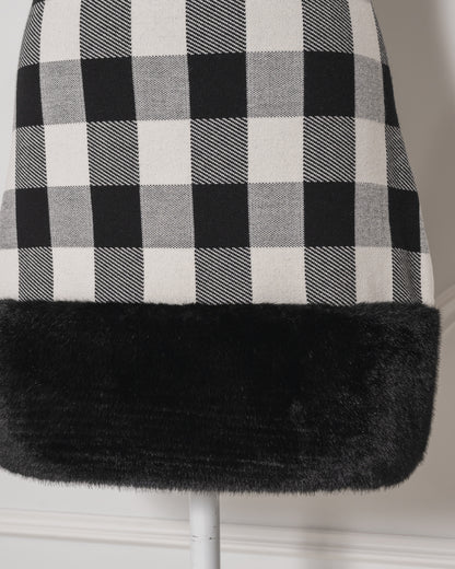 Fur Check Mini Knit Dress