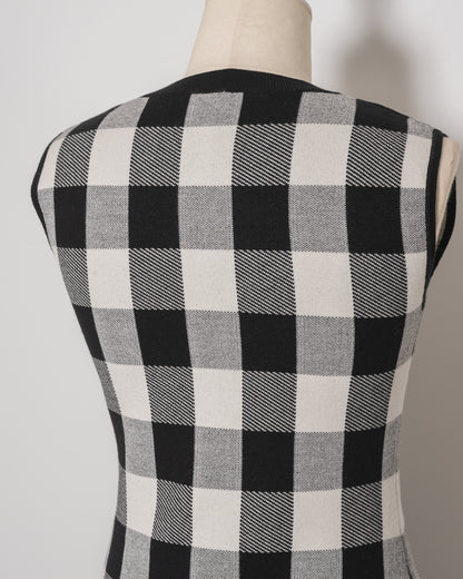 Fur Check Mini Knit Dress