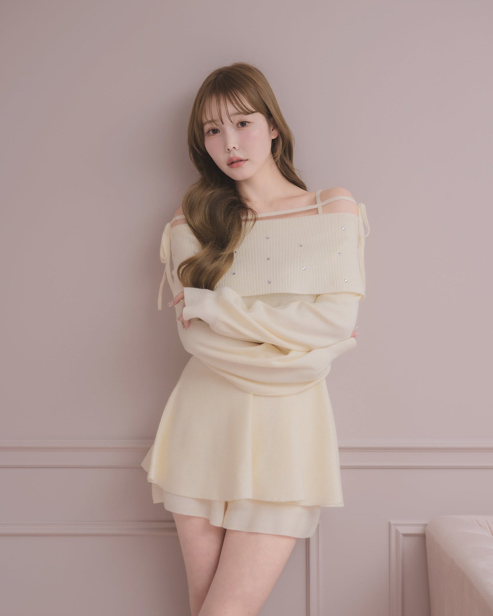モデル身長：166cm / 着用カラー：ホワイト