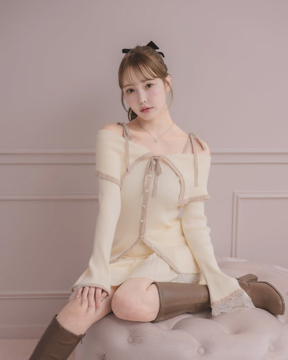 モデル身長：166cm / 着用カラー：アイボリー